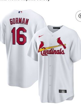 St. Louis Cardinals Personalized Home
Jersey by NIKE #16 Gorman size Med NWT